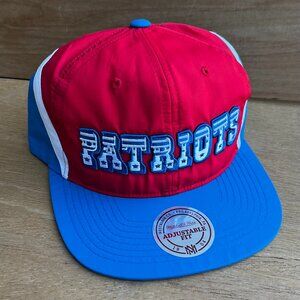 MITCHELL & NESS NFL NEW ENGLAND PATRIOTS RETRO WORDMARK SNAPBACK HAT NEW